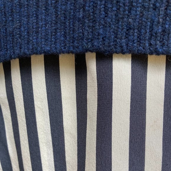 J. CREW Silk Layered Blue Wool Zip Back Sweater Size XL - Picture 4 of 9